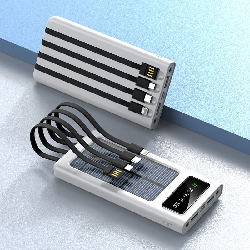 Chargeur Solaire Portable à 4 Câbles