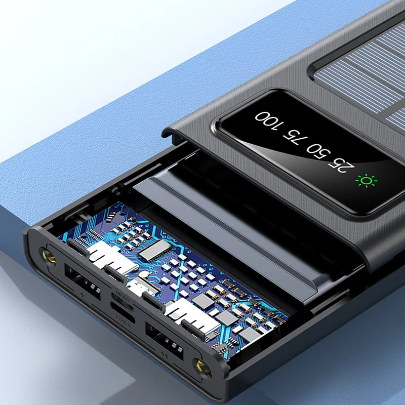 Chargeur Solaire Portable à 4 Câbles