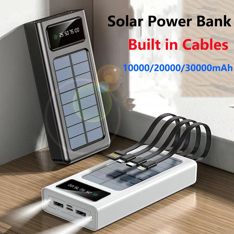 Chargeur Solaire Portable à 4 Câbles
